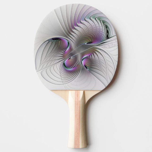 Raquette De Ping Pong Abstrait moderne Shy Imaginaire Figure Fractal Art (Devant)
