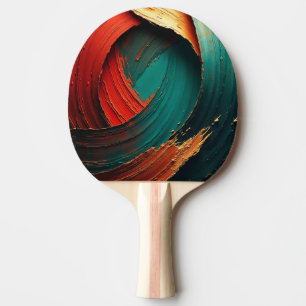 Raquette De Ping Pong Abstrait peint à l'huile épaisse Impasto