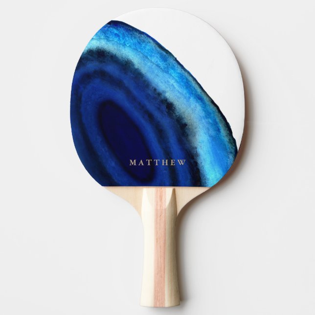 Raquette De Ping Pong Agate bleue personnalisée de | (Devant)