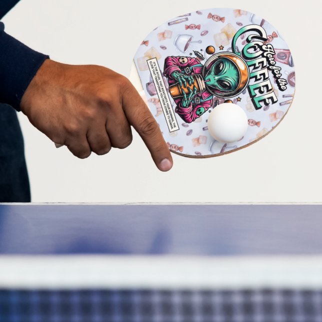 Raquette De Ping Pong Alien ici pour le café (Insitu)