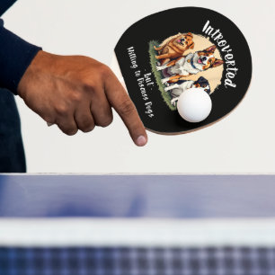 Raquette De Ping Pong Amateur de chien Introverti mais prêt à discuter d