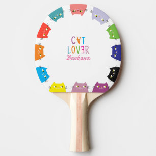 Raquette De Ping Pong Amoureux des Chats Mignon Kawaii