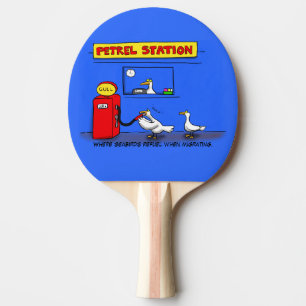 Raquette De Ping Pong Amusant goéland de mer petrel caricature humour