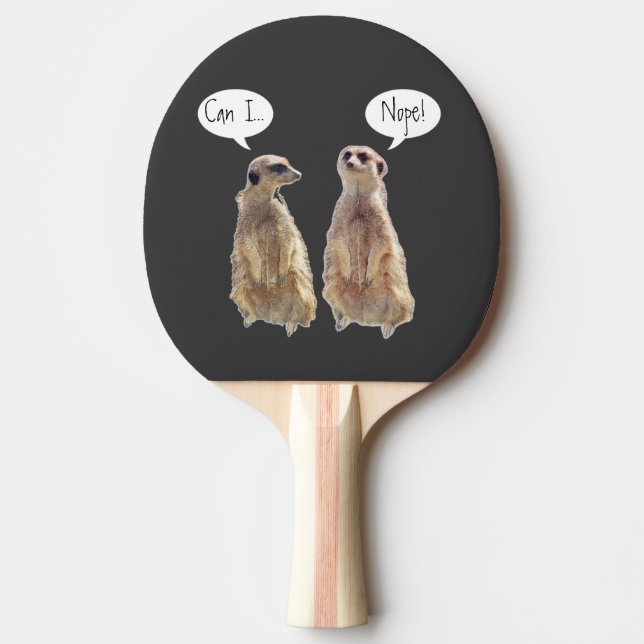 Raquette De Ping Pong Amusant, mignon meerkats en conversation (Devant)