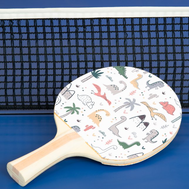 Raquette De Ping Pong Amusant Pastel Dinosaur Motif de scène (Insitu)