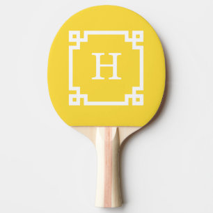 Raquette De Ping Pong Ananas Wht cadre clé grecque #2 Monogramme initial
