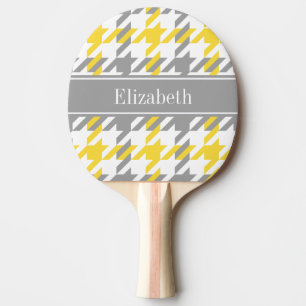 Raquette De Ping Pong Ananas Wht Dk Grey Houndstooth Nom Monogramme