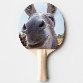 Raquette De Ping Pong Âne souriant gris comique