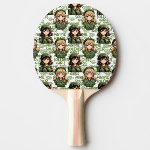 Raquette De Ping Pong Anime Soldier Girls Design Motif