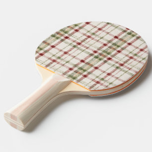 Raquette De Ping Pong Anniversaire Rayures Carreaux Rouges Vert Crème