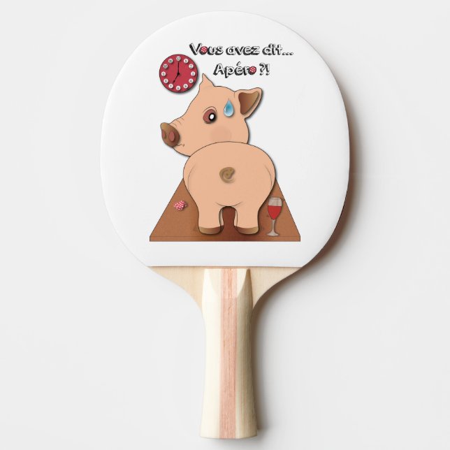 Raquette De Ping Pong Apéro ! (écrits en noir) (Devant)