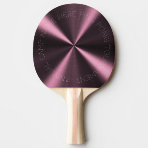 Raquette De Ping Pong Apparence métallique radiale personnalisée - rose