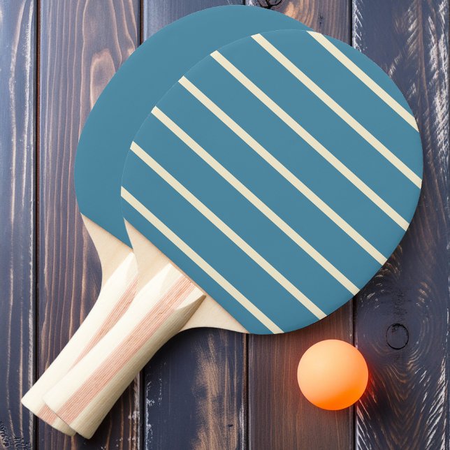 Raquette De Ping Pong Aqua profond rayé et solide (Créateur téléchargé)