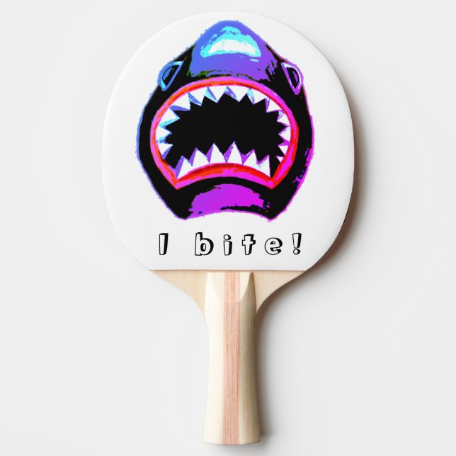 Raquette De Ping Pong Aquarelle de requin rose violet illustration (Devant)