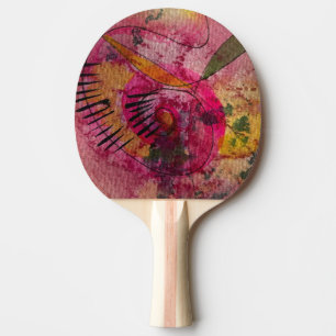 Raquette De Ping Pong Aquarelle Et Encre Belle Peinture Abstraite
