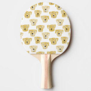 Raquette De Ping Pong Aquarelle Golden Labrador Retriever Chien