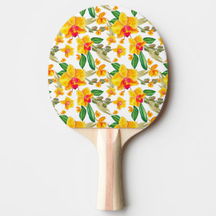 Raquette De Ping Pong Aquarelle Orchidées Design 9
