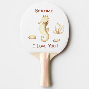 Raquette De Ping Pong Aquarelle romantique minimaliste Seatime Summer Fo