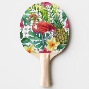 Raquette De Ping Pong Aquarelle tropicale