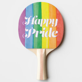 Raquette De Ping Pong Aquarelles Happy Pride Arc-en-ciel