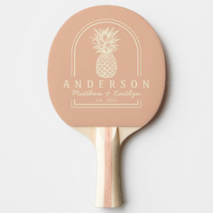 Raquette De Ping Pong Arc de mariage à la pêche douce et à l'ananas & No