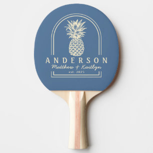 Raquette De Ping Pong Arc de mariage Capri Blue Ananas & Nom