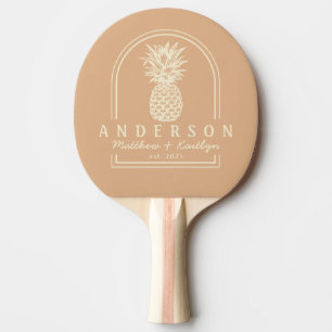 Raquette De Ping Pong Arche de mariage ananas Peach Kiss & nom