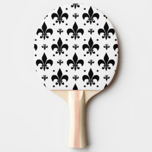 Raquette De Ping Pong Arrière - plan blanc Fleur-de-lis Motif design