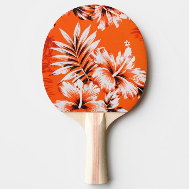 Raquette De Ping Pong Arrière - plan de fleurs d'Hibiscus (Devant)