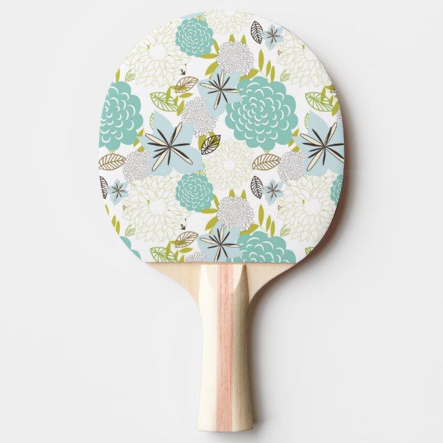 Raquette De Ping Pong Arrière - plan floral 5 (Devant)