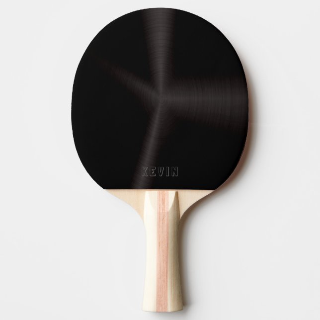 Raquette De Ping Pong Arrière - plan métallique noir brillant (Devant)