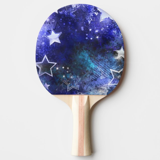Raquette De Ping Pong Arrière - plan spatial avec étoiles (Devant)