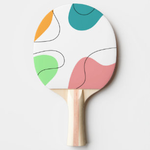 Raquette De Ping Pong Art abstrait de blobs de couleur vive minimaliste