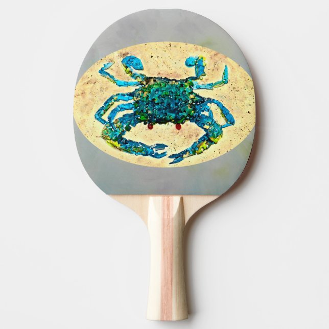 Raquette De Ping Pong Art animal de crabe bleu (Devant)