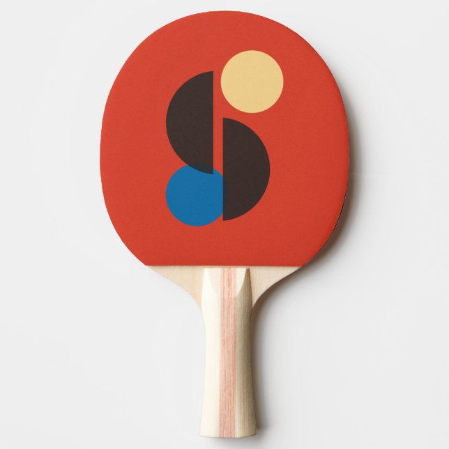 Raquette De Ping Pong Art géométrique du milieu du siècle (Devant)