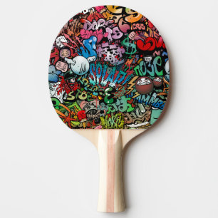 Raquette De Ping Pong Art urbain dynamique et explosif Graffit