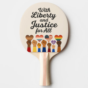 Raquette De Ping Pong Avec la liberté et la justice pour tous Protestati