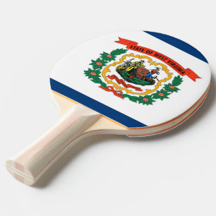Raquette de ping pong avec le drapeau de la Virgin