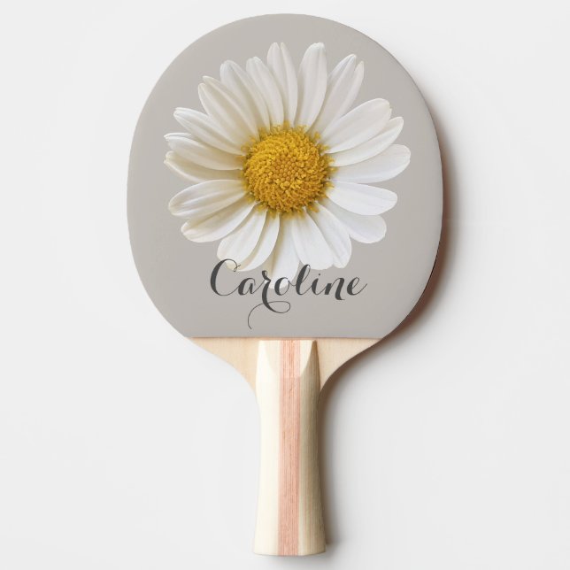 Raquette De Ping Pong Baise blanche avec nom personnalisé Gris (Devant)