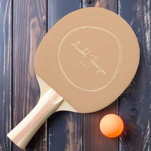 Raquette De Ping Pong Baiser de pêche de style Mid-Century Modern avec n