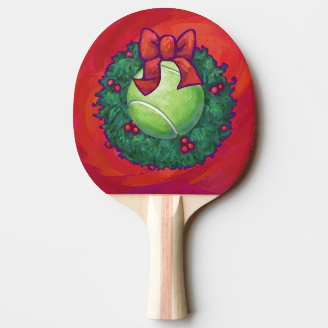 Raquette De Ping Pong Bal de tennis en couronne rouge (Dos)