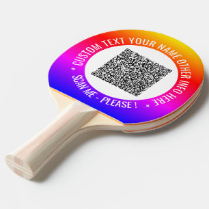 Raquette De Ping Pong Balayage de code QR et pagaie de ping de texte per