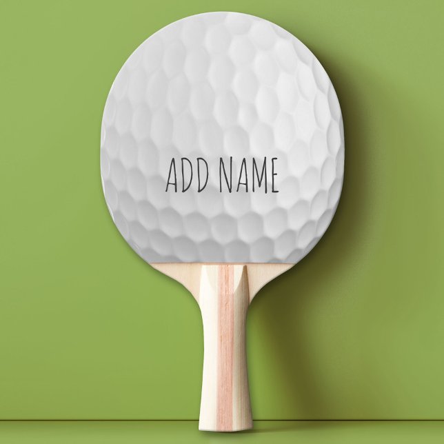 Raquette De Ping Pong Ball de golf Dimples avec nom personnalisé (Custom Ping Pong Paddle - Golf Ball)