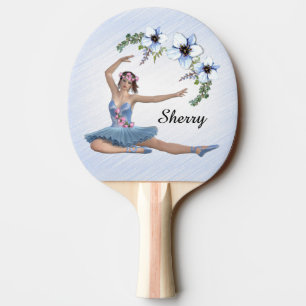 Raquette De Ping Pong Ballerina en bleu Nom personnel