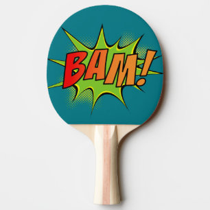 Raquette De Ping Pong Bam ! Pow ! Graphiques de bandes dessinées vintage
