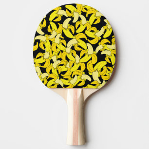 Raquette De Ping Pong Bananes jaunes vintages : Arrière - plan noir