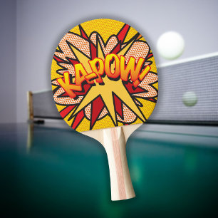 Raquette De Ping Pong Bande dessinée moderne rétro amusante KAPOW Pop Ar