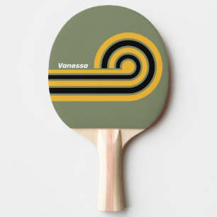 Raquette De Ping Pong Bandeaux Bouclés Olive Veilleuse avec Nom