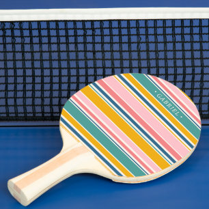 Raquette De Ping Pong Bandes de couleurs à thème de plage Ajouter Votr