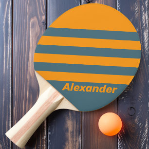 Raquette De Ping Pong Bandes de soleil Vintage Sport avec nom